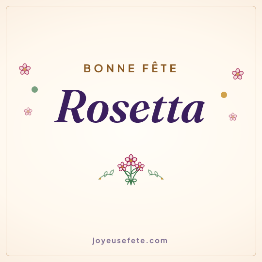 Image carrée « Bonne fête Rosetta » pour WhatsApp
