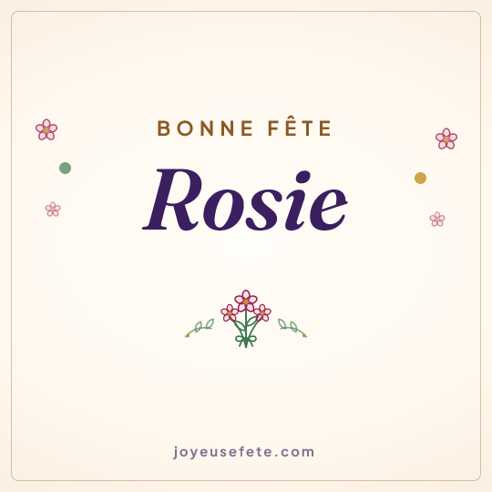 Image carrée « Bonne fête Rosie » pour WhatsApp