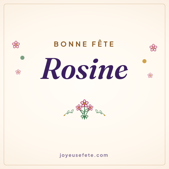 Image carrée « Bonne fête Rosine » pour WhatsApp