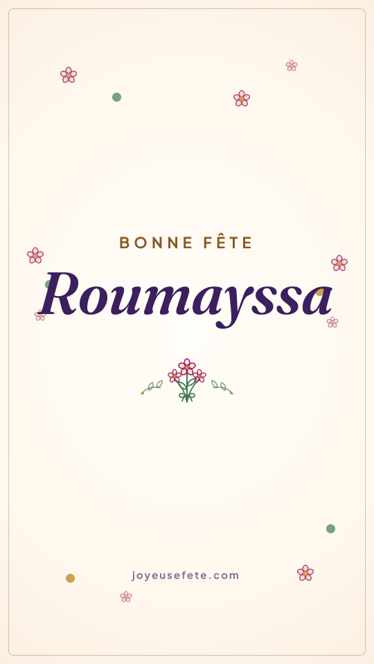 Image « Bonne fête Roumayssa » au format story