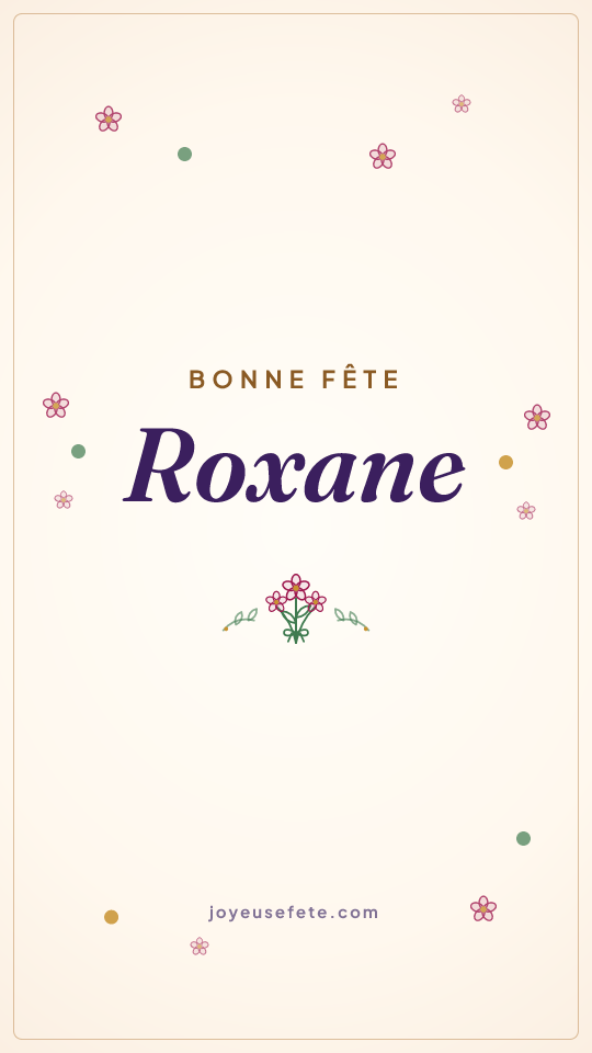Image « Bonne fête Roxane » au format story