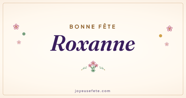 Image « Bonne fête Roxanne » au format large