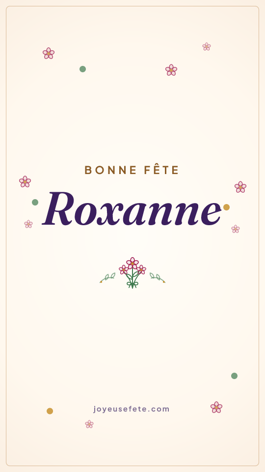 Image « Bonne fête Roxanne » au format story