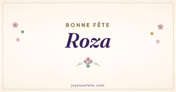 Image « Bonne fête Roza » au format large