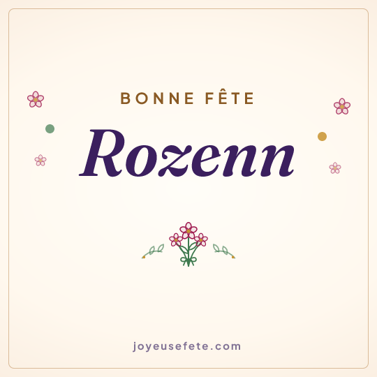 Image carrée « Bonne fête Rozenn » pour WhatsApp