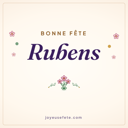 Image carrée « Bonne fête Rubens » pour WhatsApp