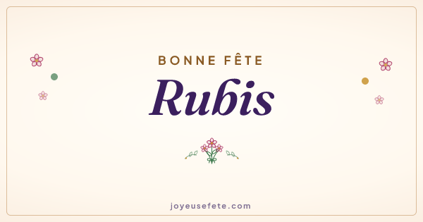 Image « Bonne fête Rubis » au format large