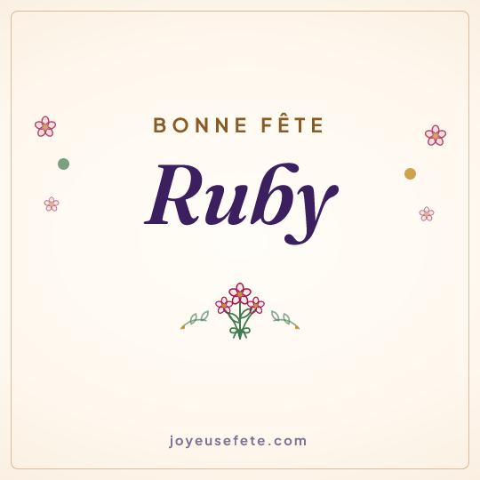 Image carrée « Bonne fête Ruby » pour WhatsApp
