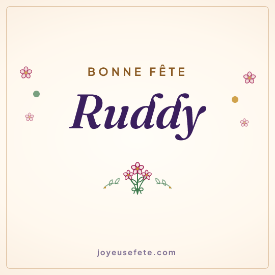 Image carrée « Bonne fête Ruddy » pour WhatsApp