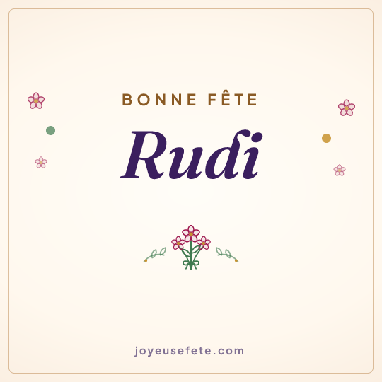 Image carrée « Bonne fête Rudi » pour WhatsApp
