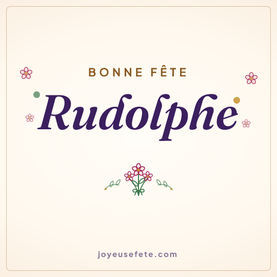 Image carrée « Bonne fête Rudolphe » pour WhatsApp
