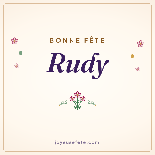 Image carrée « Bonne fête Rudy » pour WhatsApp