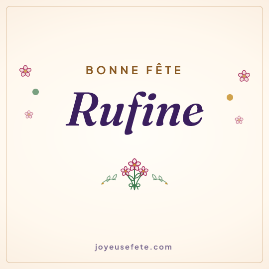 Image carrée « Bonne fête Rufine » pour WhatsApp
