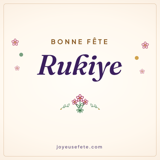 Image carrée « Bonne fête Rukiye » pour WhatsApp