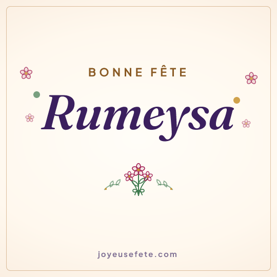Image carrée « Bonne fête Rumeysa » pour WhatsApp
