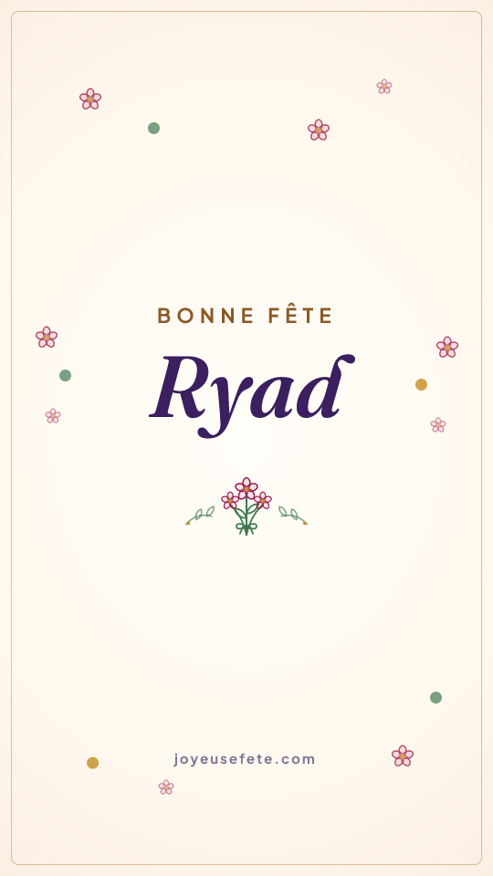 Image « Bonne fête Ryad » au format story