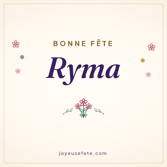 Image carrée « Bonne fête Ryma » pour WhatsApp
