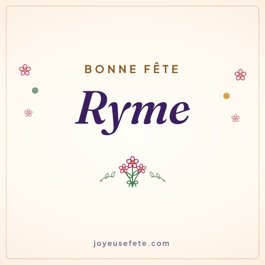 Image carrée « Bonne fête Ryme » pour WhatsApp