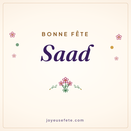 Image carrée « Bonne fête Saad » pour WhatsApp
