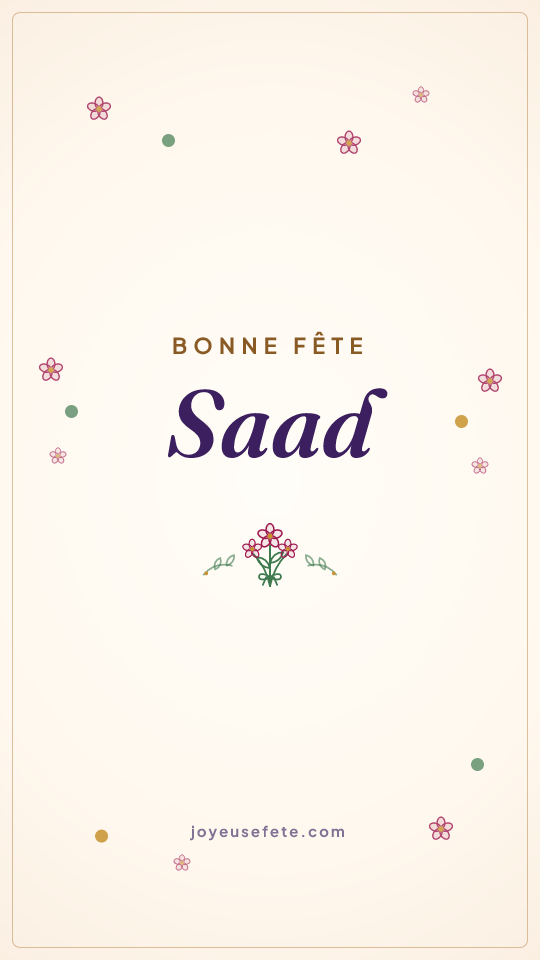 Image « Bonne fête Saad » au format story