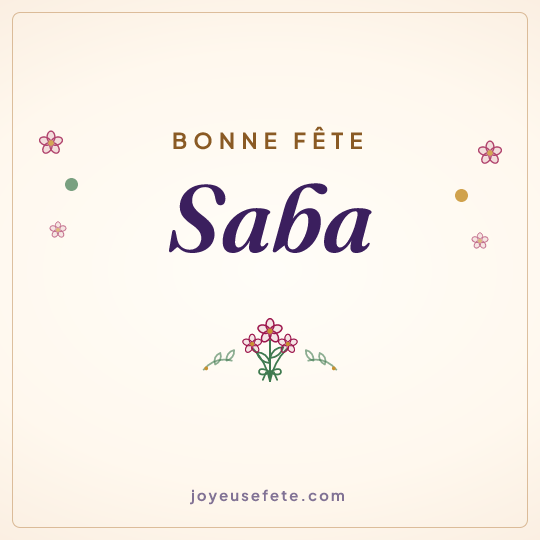 Image carrée « Bonne fête Saba » pour WhatsApp