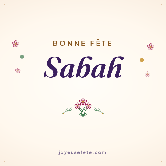 Image carrée « Bonne fête Sabah » pour WhatsApp