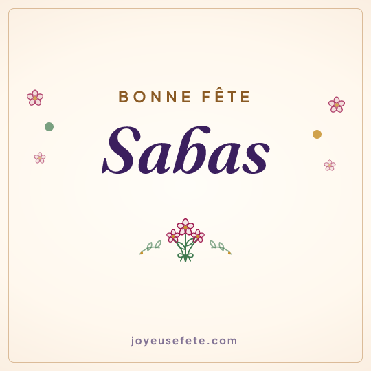 Image carrée « Bonne fête Sabas » pour WhatsApp