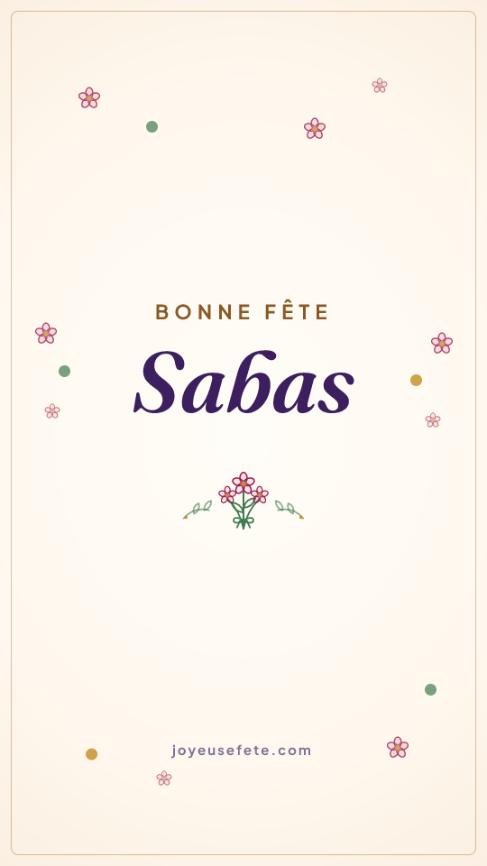 Image « Bonne fête Sabas » au format story