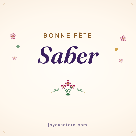 Image carrée « Bonne fête Saber » pour WhatsApp