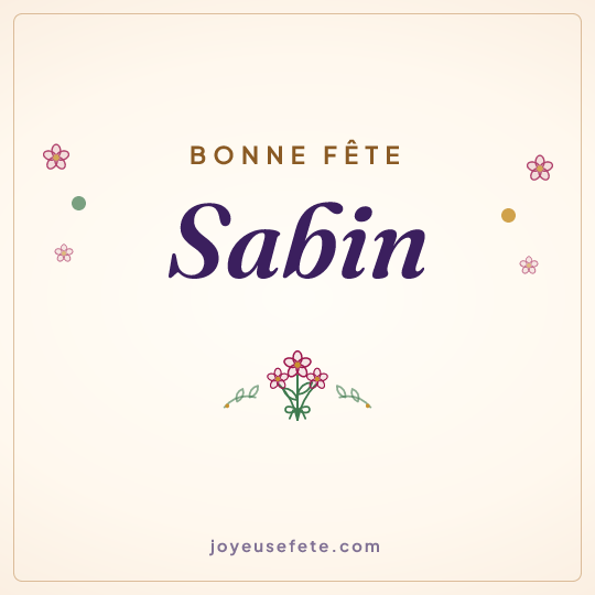 Image carrée « Bonne fête Sabin » pour WhatsApp