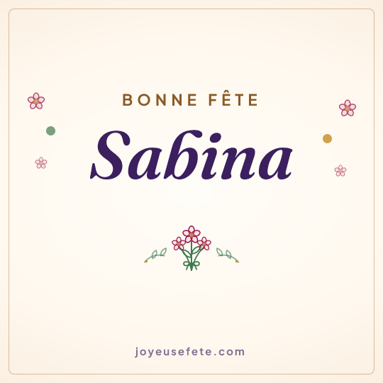 Image carrée « Bonne fête Sabina » pour WhatsApp