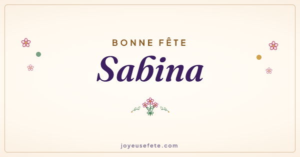 Image « Bonne fête Sabina » au format large