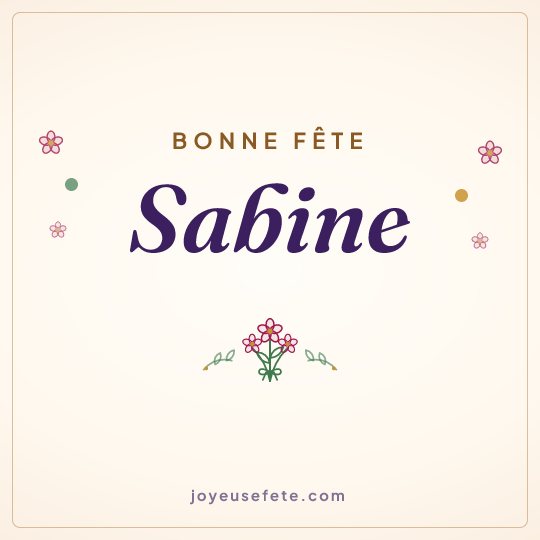 Image carrée « Bonne fête Sabine » pour WhatsApp