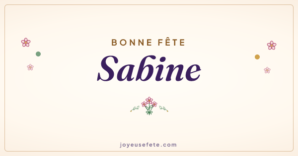 Image « Bonne fête Sabine » au format large