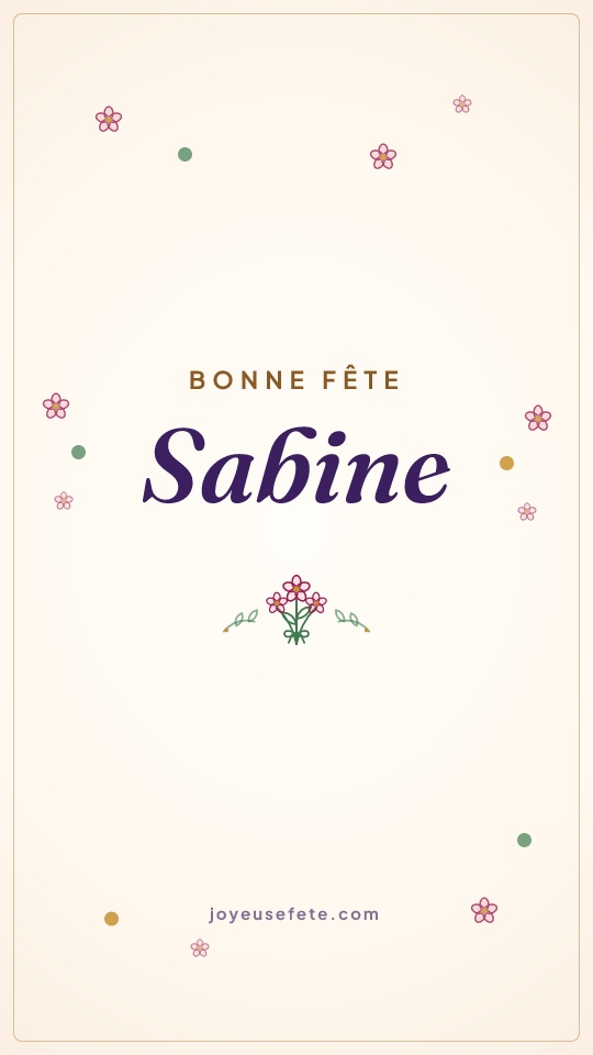 Image « Bonne fête Sabine » au format story