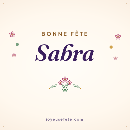 Image carrée « Bonne fête Sabra » pour WhatsApp