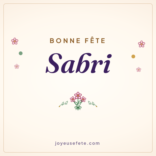 Image carrée « Bonne fête Sabri » pour WhatsApp
