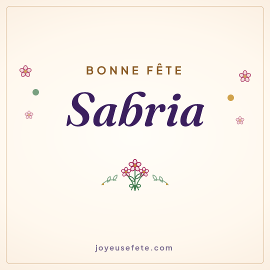 Image carrée « Bonne fête Sabria » pour WhatsApp
