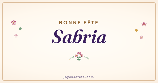Image « Bonne fête Sabria » au format large