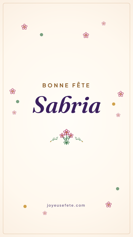 Image « Bonne fête Sabria » au format story