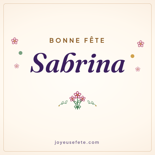 Image carrée « Bonne fête Sabrina » pour WhatsApp