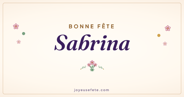 Image « Bonne fête Sabrina » au format large