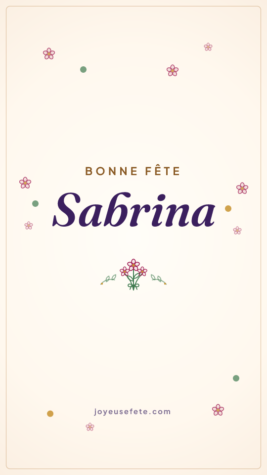 Image « Bonne fête Sabrina » au format story