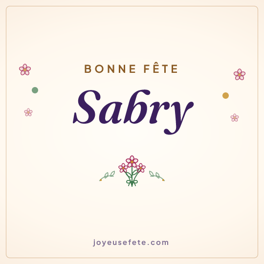 Image carrée « Bonne fête Sabry » pour WhatsApp