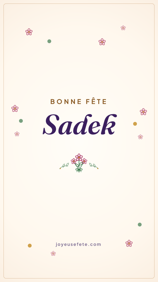 Image « Bonne fête Sadek » au format story