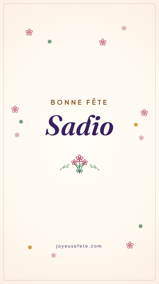Image « Bonne fête Sadio » au format story