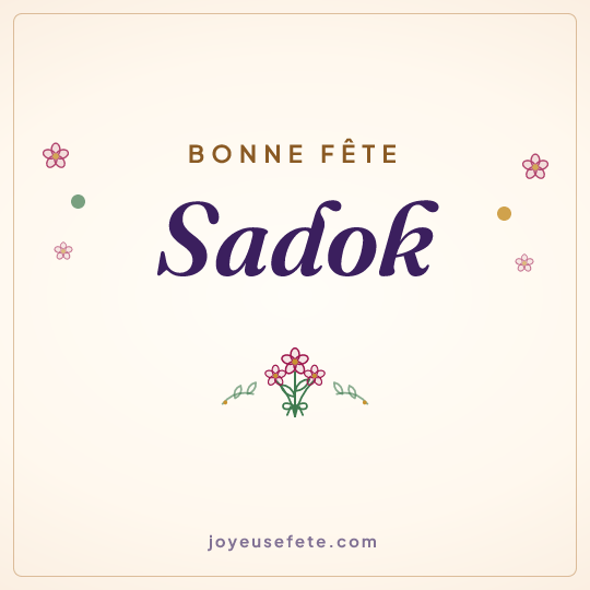 Image carrée « Bonne fête Sadok » pour WhatsApp
