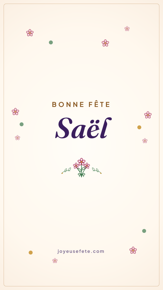 Image « Bonne fête Saël » au format story