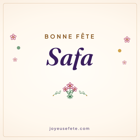 Image carrée « Bonne fête Safa » pour WhatsApp