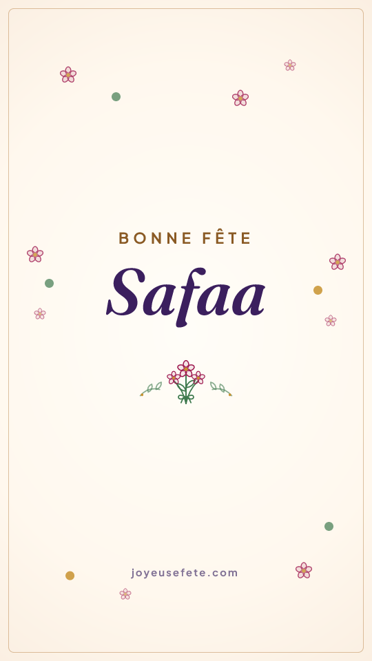 Image « Bonne fête Safaa » au format story